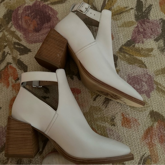 FREE PEOPLE Brady Buckle Bootie 39 WHITE Leather - Picture 8 of 13